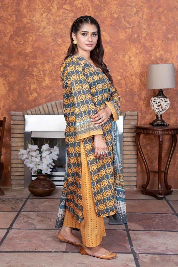 Printed Lawn 3 pc (unstich) - Image 2