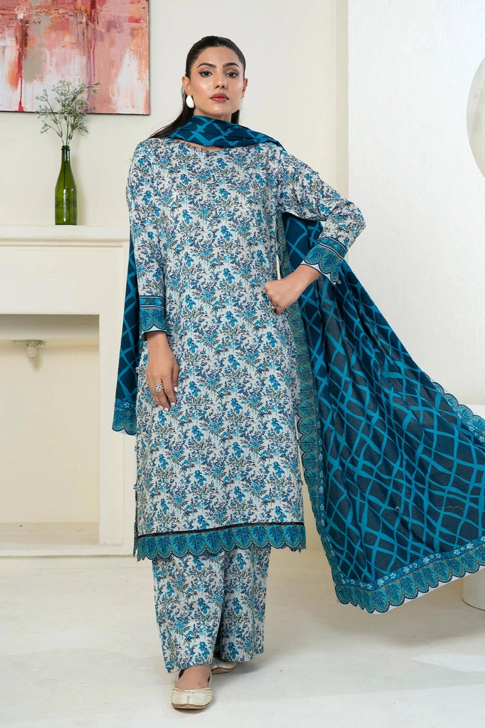 Printed Lawn 3 pc (unstich)