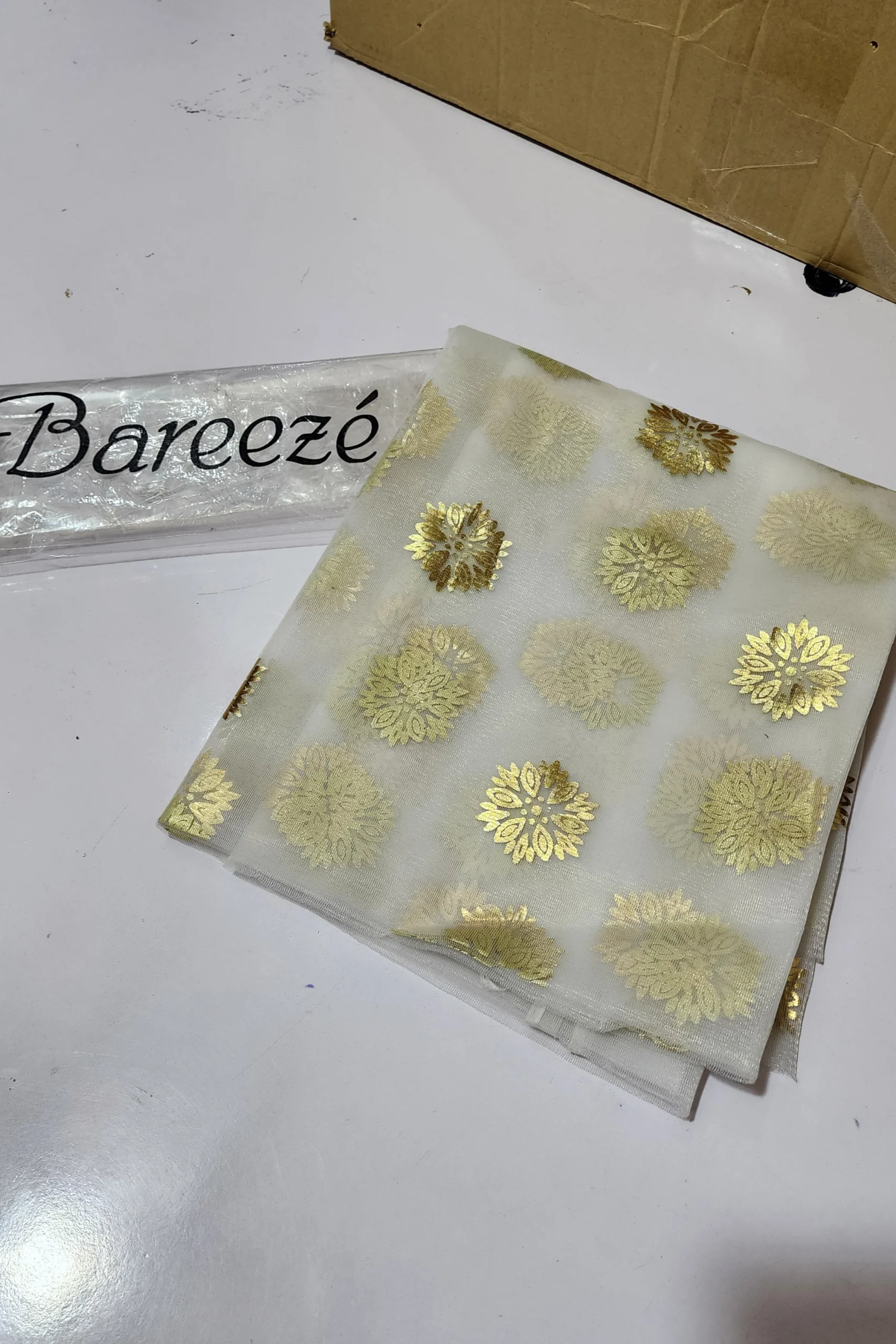 Block printed net dupata - Image 5