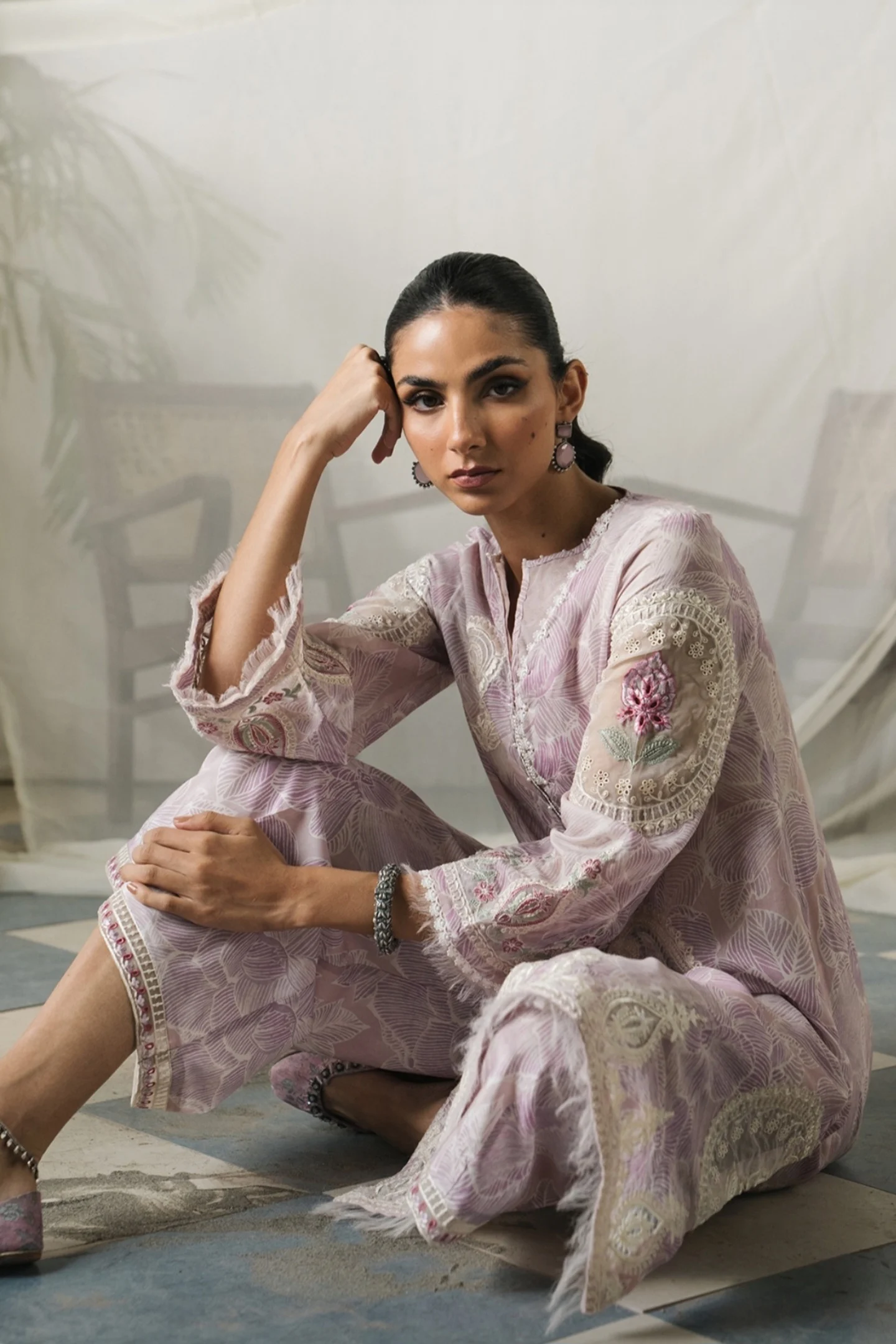 2 pc all over lawn silk printed fabric - Image 2