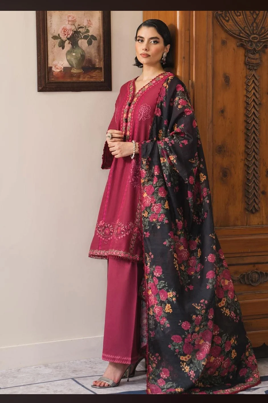 Fine voile scalleped duppata