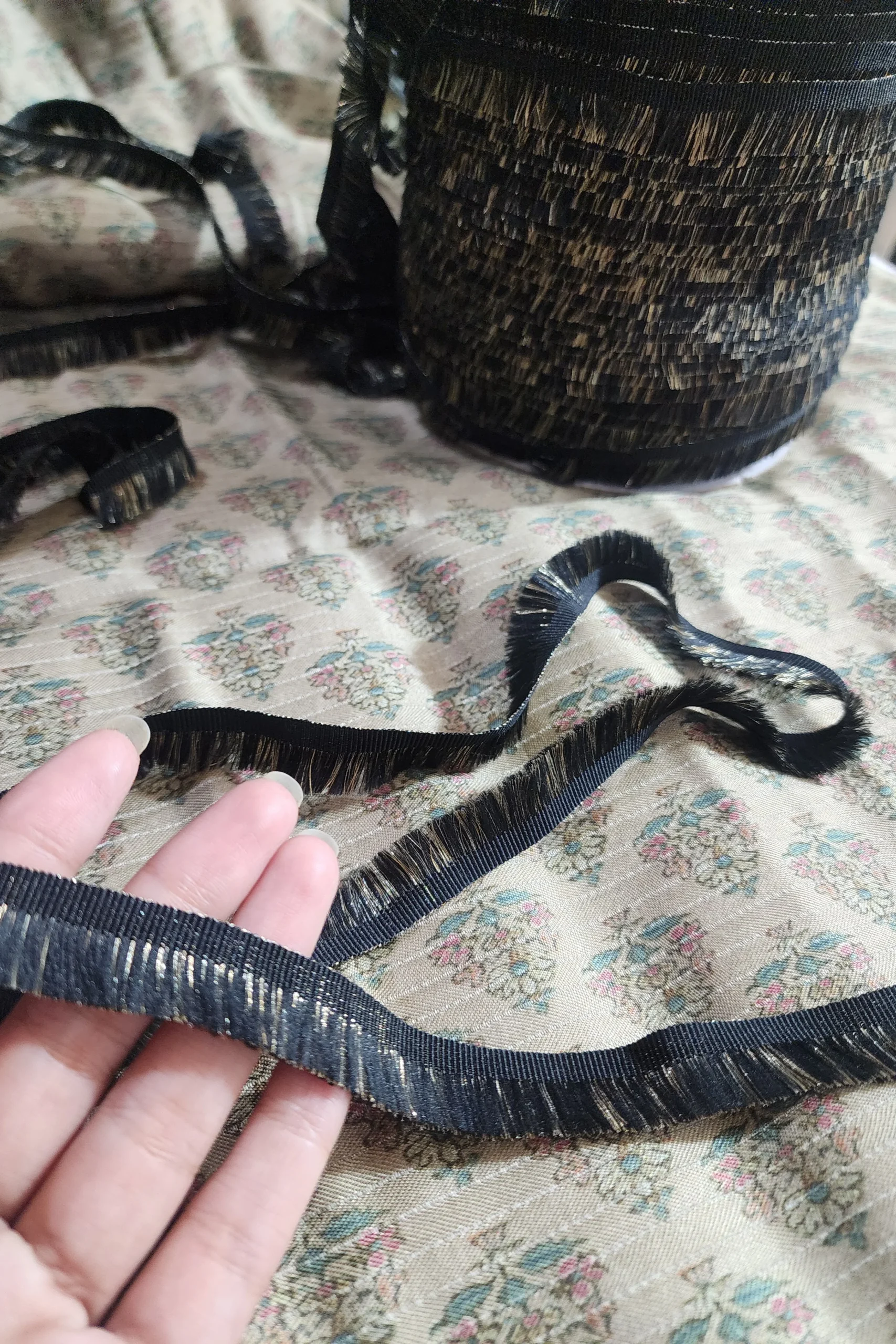 Soft black thread lace ( per yard)