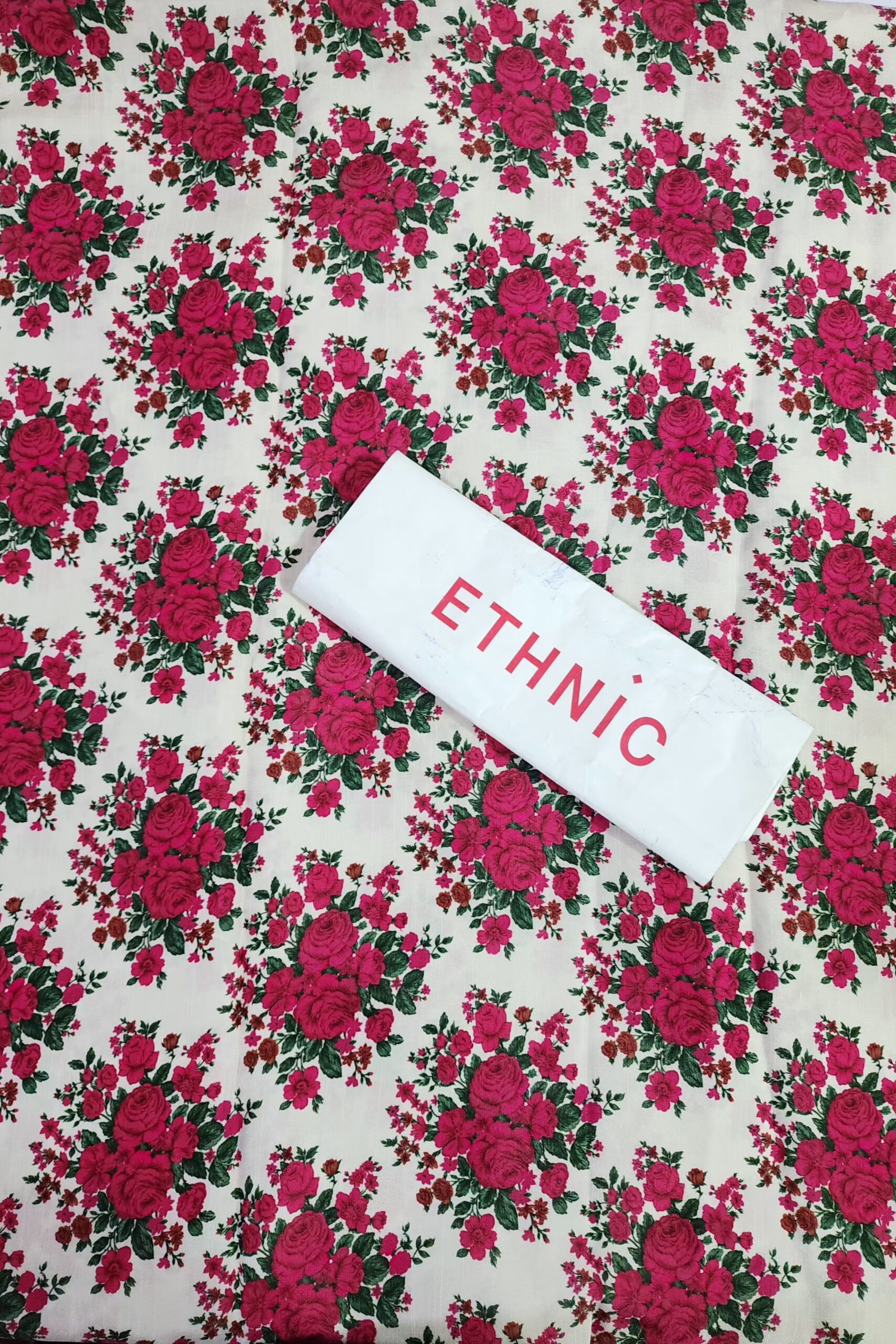 2 pc raw silk all over floral